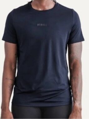 NOBULL T-Shirt Blue Tee Performance Training Athletic Gym Workout Mens Size L